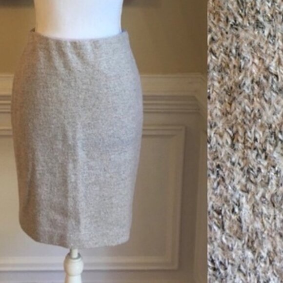 Ann Taylor Neutral Pencil Skirt 6 Office Career Wool Blend Metallic Shimmer NWT - Picture 11 of 11